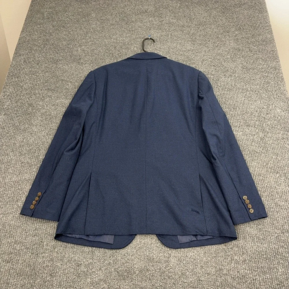 J CREW Blazer Mens 42R Navy‎ Blue Flex Wool Cotton Thompson Suit Jacket Business